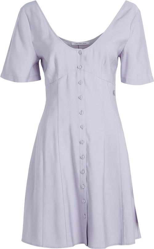 Calvin Klein Button Down Dress Kvinde Sort Korte Kjoler Str L - Polyester hos Magasin