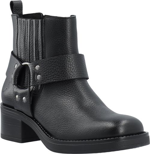 Se Cashott Casrikke Chelsea Biker Boot Leather Kvinde Black Ankelstøvler Str 40 - hos Magasin ved Magasin