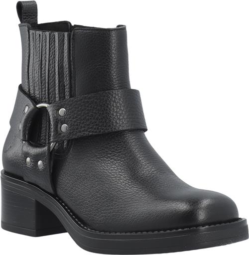 Cashott Casrikke Chelsea Biker Boot Leather Kvinde Black Ankelstøvler Str 38 - hos Magasin