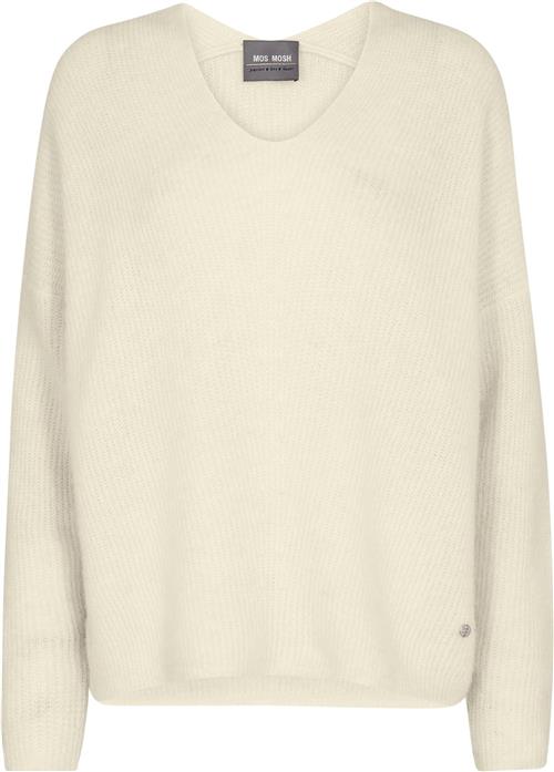 Mos Mosh Mmthora Vneck Knit Kvinde Ecru Sweaters Str M - hos Magasin