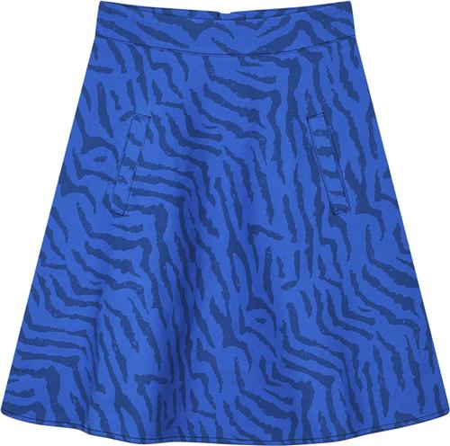 Mads Nørgaard - Copenhagen Sketch Denim Stelly Skirt Kvinde Blå Zebra Print Midi Nederdele Str 42 Denim - hos Magasin