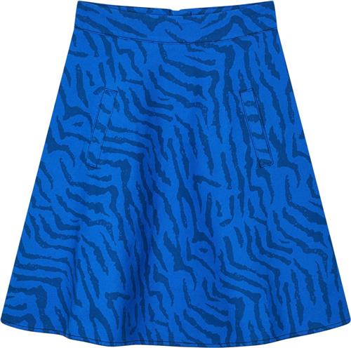 Mads Nørgaard - Copenhagen Sketch Denim Stelly Skirt Kvinde Blå Zebra Print Midi Nederdele Str 48 Denim - hos Magasin