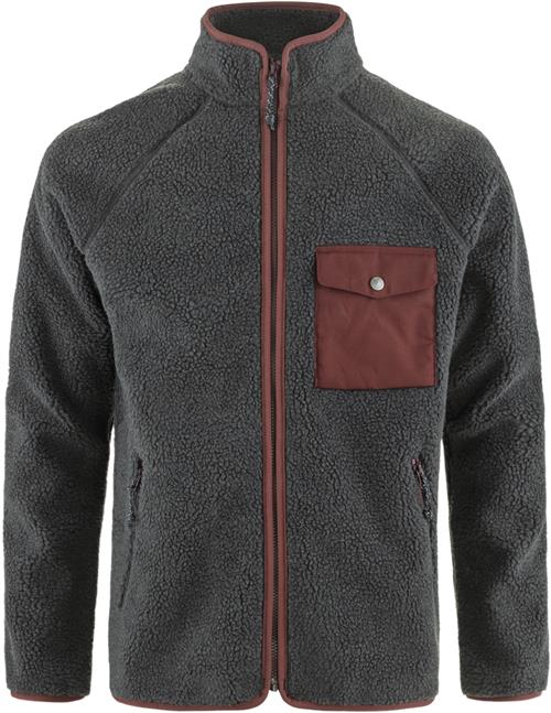 Fjällräven Vardag Pile Fleece M Mand Dark Grey-maroon Cardigans Str XL - hos Magasin