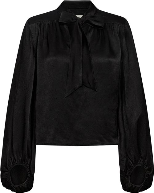 Designers Remix Lucille Bow Blouse Kvinde Sort Toppe Str 42 - hos Magasin