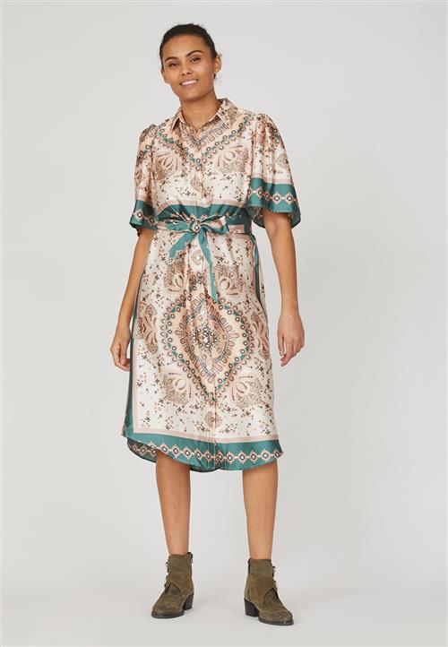 SisterS Point Ellal.SS Kvinde Green Paisley Midi Kjoler Str XS - hos Magasin