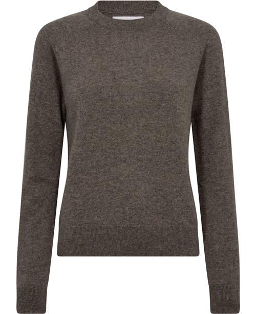 Samsøe Samsøe Boston Oneck 6304 Kvinde Grey Blue Mel. Sweaters Str S - hos Magasin