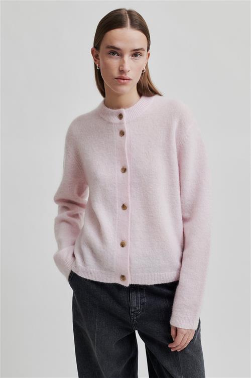 Second Female Brook Mohair Blend Knit Plain Cardigan Kvinde Festival Bloom Sweaters Str M Mohair - hos Magasin