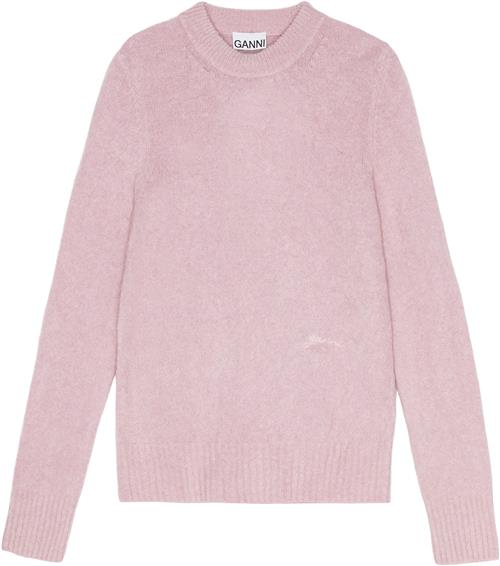 Se Ganni Brushed Alpaca Oneck Kvinde Chalk Pink Sweaters Str S - hos Magasin ved Magasin