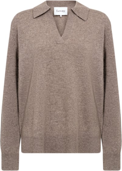 Levete room Lreloise 5 Kvinde L9852 - Taupe Gray Melange Sweaters Str L - Cashmere hos Magasin