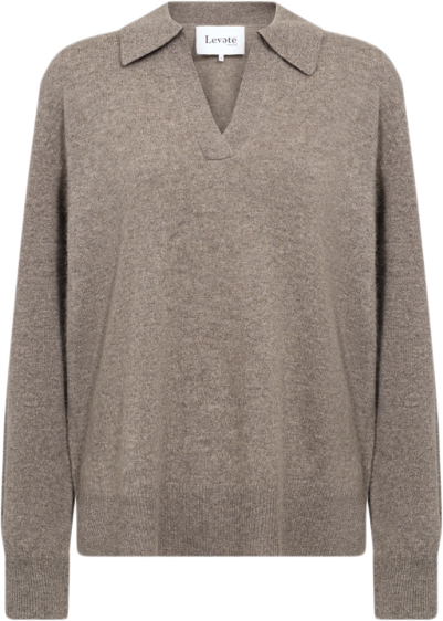 Se Levete room Lreloise 5 Kvinde L9852 - Taupe Gray Melange Sweaters Str XL - Cashmere hos Magasin ved Magasin