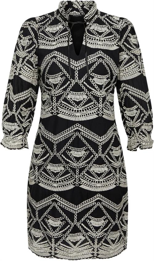 Bruuns Bazaar Arvensisbbabami Dress Kvinde Black/cream Korte Kjoler Str 38 - Bomuld hos Magasin