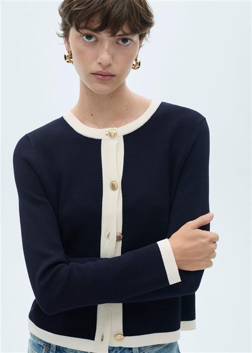 Se MANGO Knitted Jacket .- PIA Kvinde Navy Cardigans Str XS - hos Magasin ved Magasin