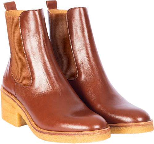 ANGULUS Chelsea Støvle med Elastik Kvinde 1837/040 Brown/brown Chelsea Boots Str 40 - Læder hos Magasin