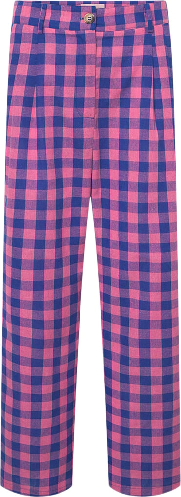 HUNKØN Pamela Trousers Kvinde Pink Checked Bukser Str XS - hos Magasin