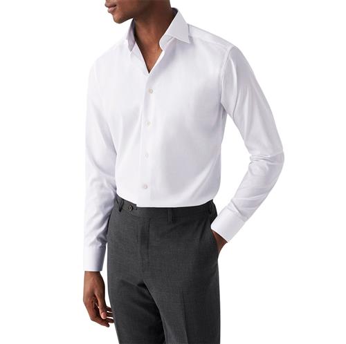 ETON White Signature Twill Shirt Super Slim Fit Mand Hvid Langærmede Skjorter Slim Fit Str 41 - Bomuld hos Magasin