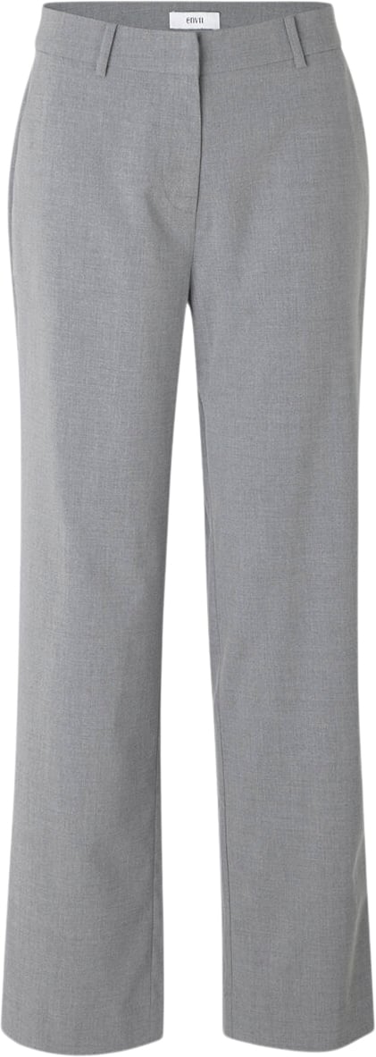 Envii Enkafir Pants 6746 Kvinde Grey Mel. Bukser Med Lige Ben Str L - hos Magasin