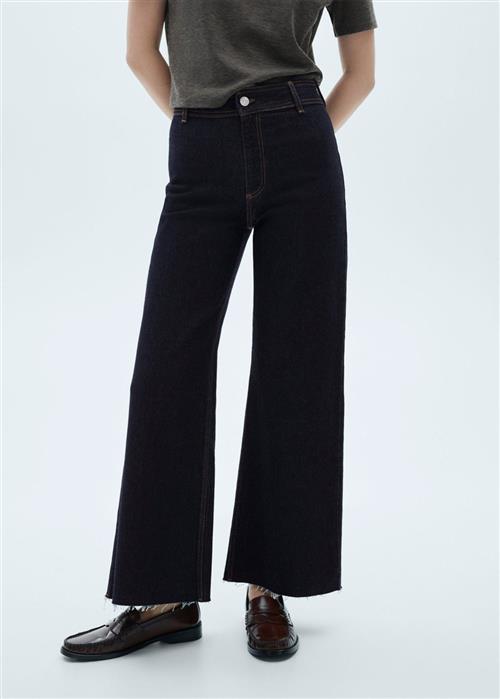 MANGO Catherin Highrise Culotte Jeans Kvinde Open Blue Bukser Str 42 - Denim hos Magasin