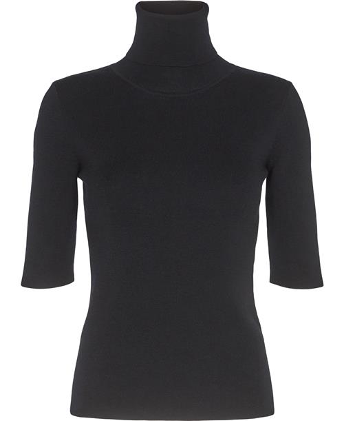 Filippa K Merino Elbow Sleeve Top Kvinde Black Rullekraver Str S Merino - hos Magasin