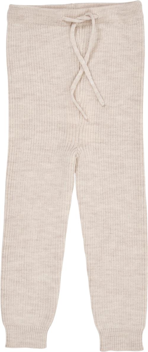 Copenhagen Colors Merino Classic RIB Leggings W. Draw Str 116 Merino - Pale Cream Melan Bukser hos Magasin