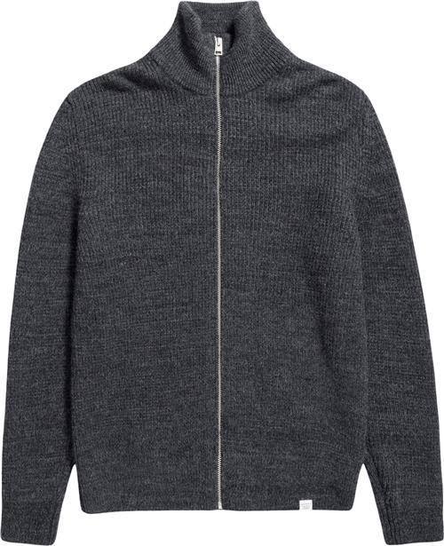 Se Norse Projects Hagen Wool Cotton Rib Full Zip Jacket Mand Dark Grey Melange Cardigans Str XL - Bomuld hos Magasin ved Magasin