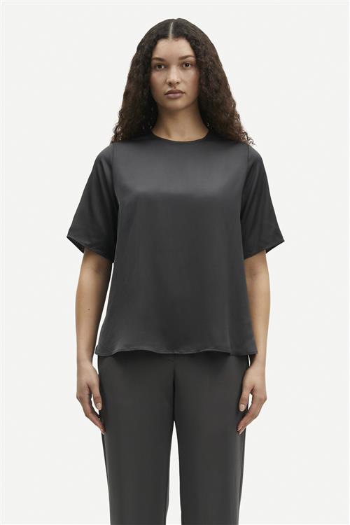 Se Samsøe Samsøe Denise top 14905 Kvinde Black Oyster Toppe Str L - hos Magasin ved Magasin