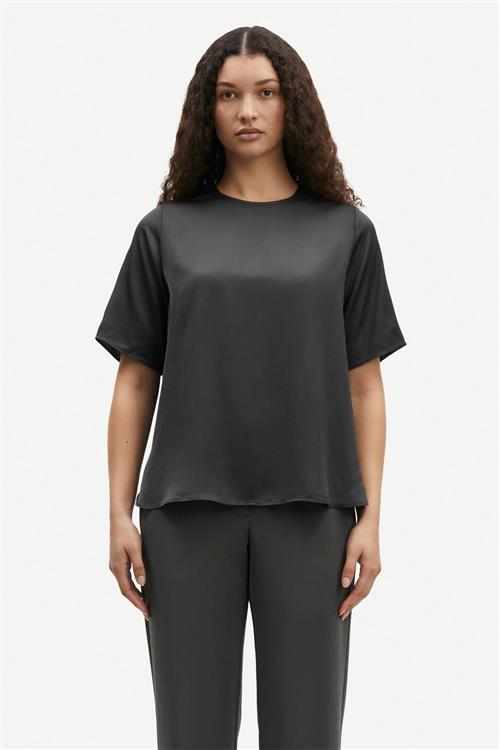 Samsøe Samsøe Denise top 14905 Kvinde Black Oyster Toppe Str XL - hos Magasin