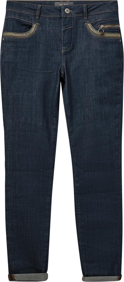 Se Mos Mosh Mmnaomi Cedros Jeans Kvinde Blue Straight Jeans Str 33/Regular - hos Magasin ved Magasin