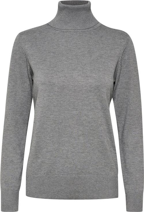 Saint Tropez J2046, Milasz Rollneck Pullover Kvinde Mist Grey Melange Rullekraver Classic Fit Str L - hos Magasin