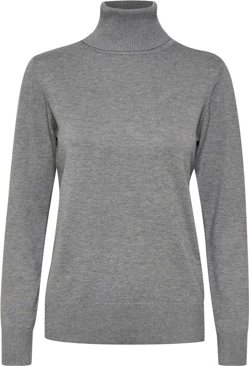 Saint Tropez J2046, Milasz Rollneck Pullover Kvinde Mist Grey Melange Rullekraver Classic Fit Str M - hos Magasin