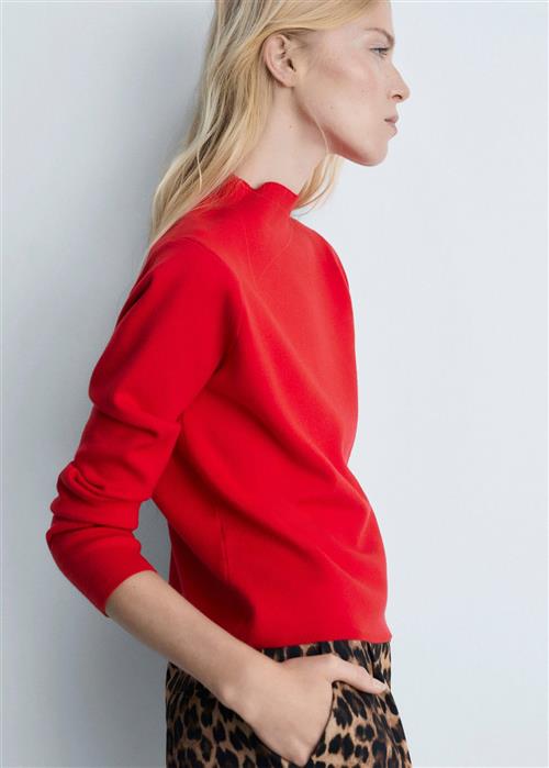 Se MANGO High Collar Sweater Kvinde Red Sweaters Str L - hos Magasin ved Magasin