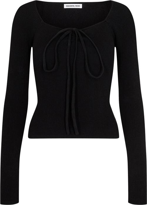 Designers Remix Taliana Rib Blouse Kvinde Sort Sweaters Str s - hos Magasin