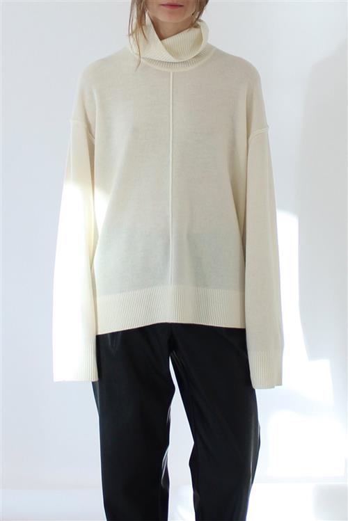 Designers Remix Cosmo Turtle Sweater Kvinde Sand Langærmede Bluser Str XS - Cashmere hos Magasin