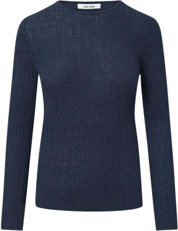 Nué Notes Magnus Crewneck Kvinde Navy Sweaters Str XL - hos Magasin