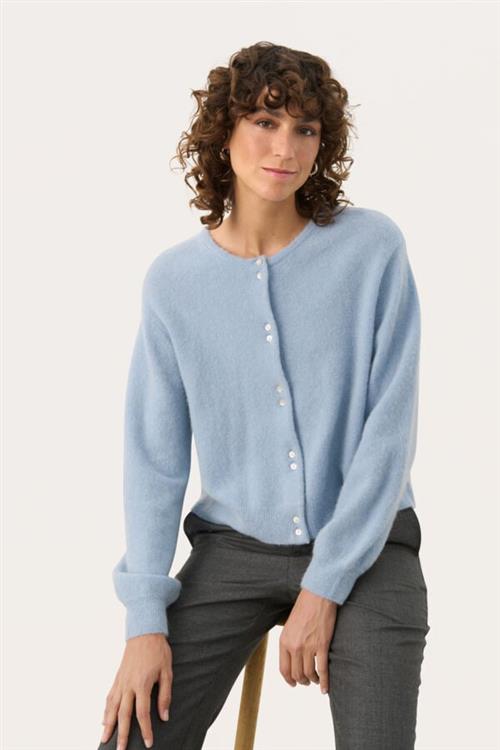 Se Part Two Ninellpw CA Kvinde Soft Chambray Cardigans Regular Fit Str XL - hos Magasin ved Magasin