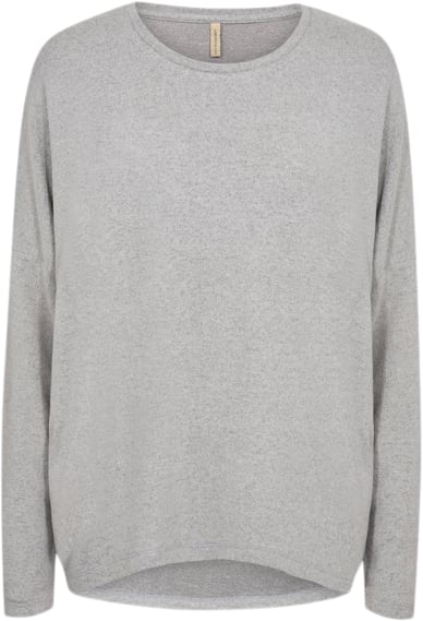 soyaconcept Scbiara 1 Kvinde 99470 Med. Grey Melange Langærmede Bluser Str XL - Polyester hos Magasin