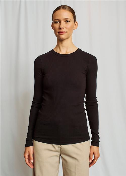 Bruun & Stengade BS Margrethe Regular Fit Top Kvinde Black Toppe Str XL - hos Magasin