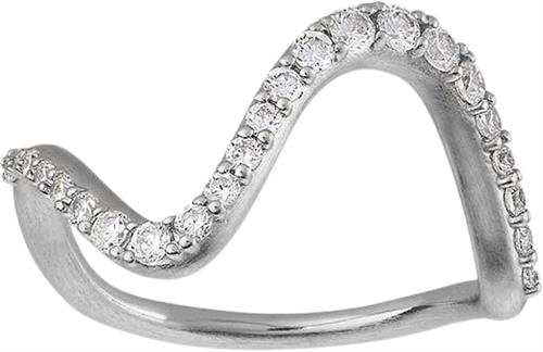 Se ByBiehl Wave Sparkle Ring Large Silver 56 - Ringe hos Magasin ved Magasin