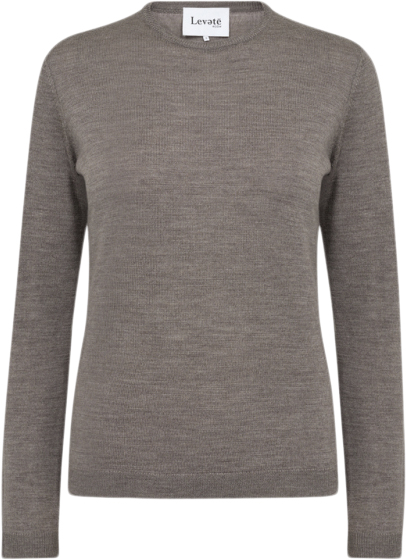 Levete room Lrismaila 2 Kvinde L9852 - Taupe Gray Melange Sweaters Str L - hos Magasin