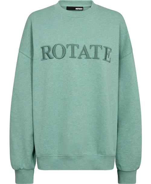 Se ROTATE Birger Christensen Sweat Logo Crewneck Kvinde Granite Green Sweatshirts Str XS - hos Magasin ved Magasin