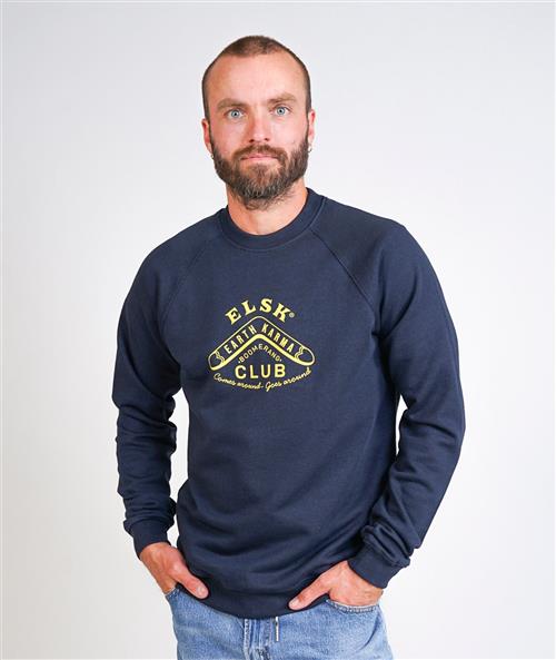 ELSK Boomerang Men's Tværs Crewneck Mand 100 Dark Navy Sweatshirts Str S - hos Magasin