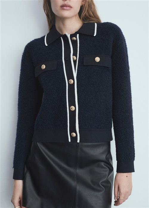 MANGO Knitted Jacket .- Nuria Kvinde Navy Cardigans Str L - hos Magasin