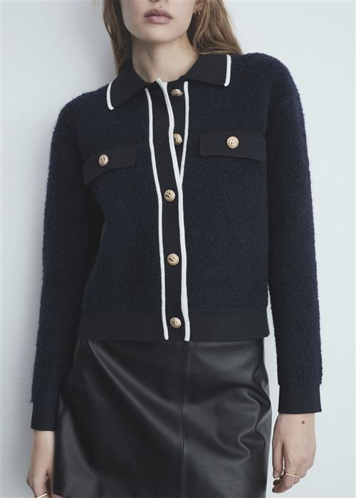 MANGO Knitted Jacket .- Nuria Kvinde Navy Cardigans Str M - hos Magasin