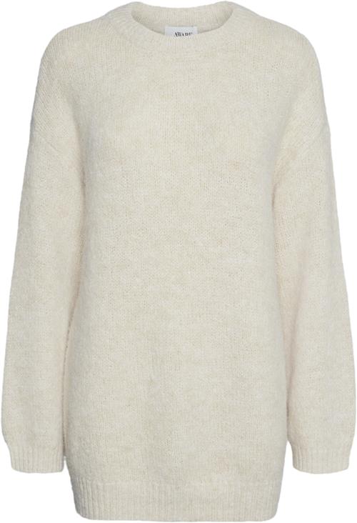 Se Vero Moda Vmlori LS Oneck Long Knit VMA Kvinde Birch/melange Sweaters Regular Fit Str M - hos Magasin ved Magasin