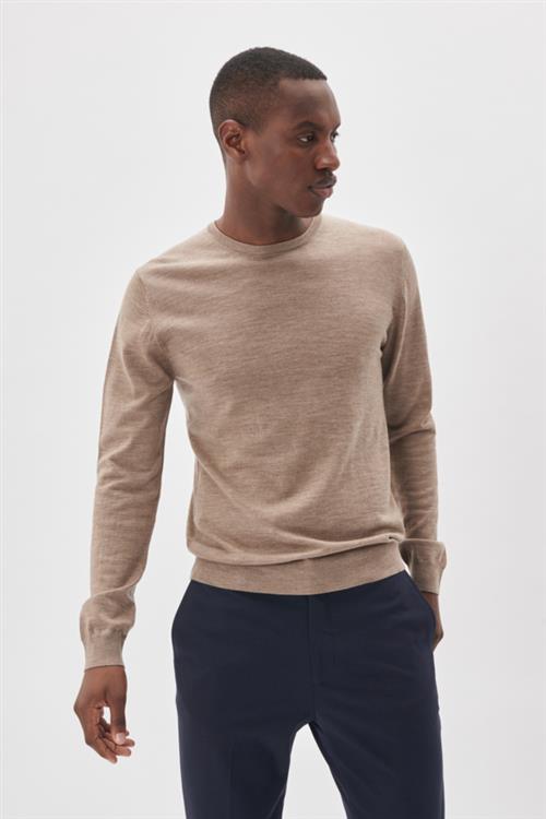 Matinique Margrate Mand Khaki Melange Sweaters Str L - Merino Uld hos Magasin