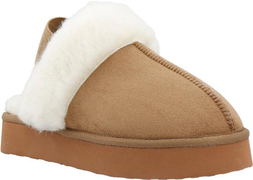 Bianco Biasweetie Flatform Elastic Slipper Faux Suede Kvinde Camel Hjemmesko Str 37 - hos Magasin