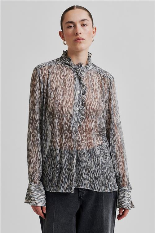 Second Female Rush Blouse Kvinde Black Langærmede Bluser Str M - Viskose hos Magasin