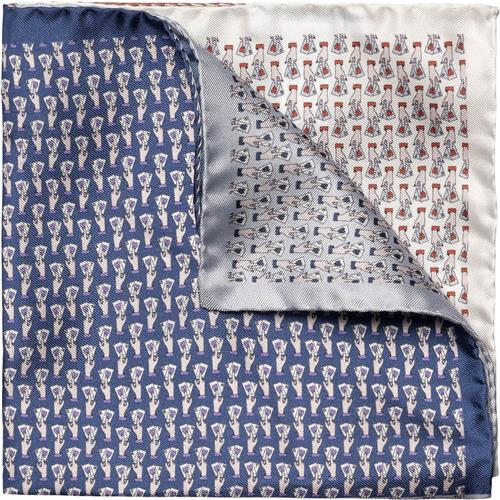 Se ETON Mid Blue Motif Silk Pocket Square One Size - Slips hos Magasin ved Magasin