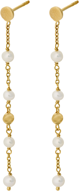 Pernille Corydon Jewellery Ocean Pearl Earchains 55 mm - Ørestikker hos Magasin