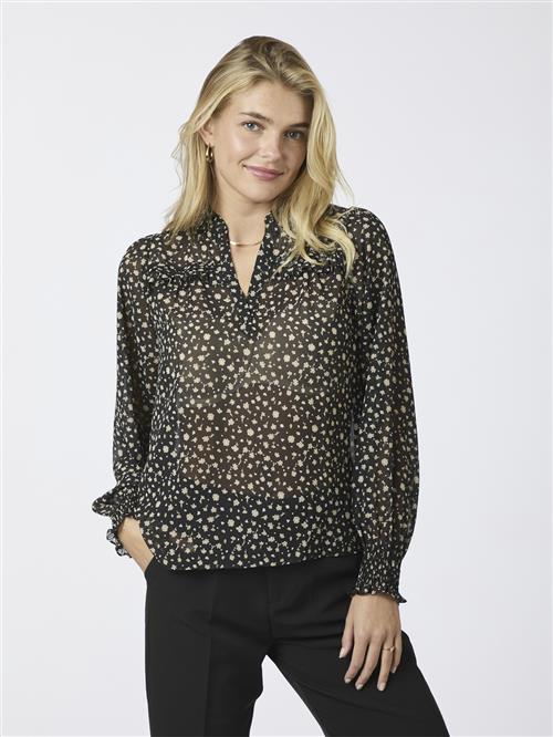 Neo Noir Rhia Secret Flower Blouse Kvinde Black Langærmede Bluser Str 38 - hos Magasin