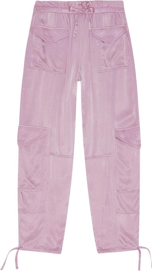 Ganni Washed Satin Pants Kvinde Bleached Mauve Cargo Bukser Str 34 - hos Magasin